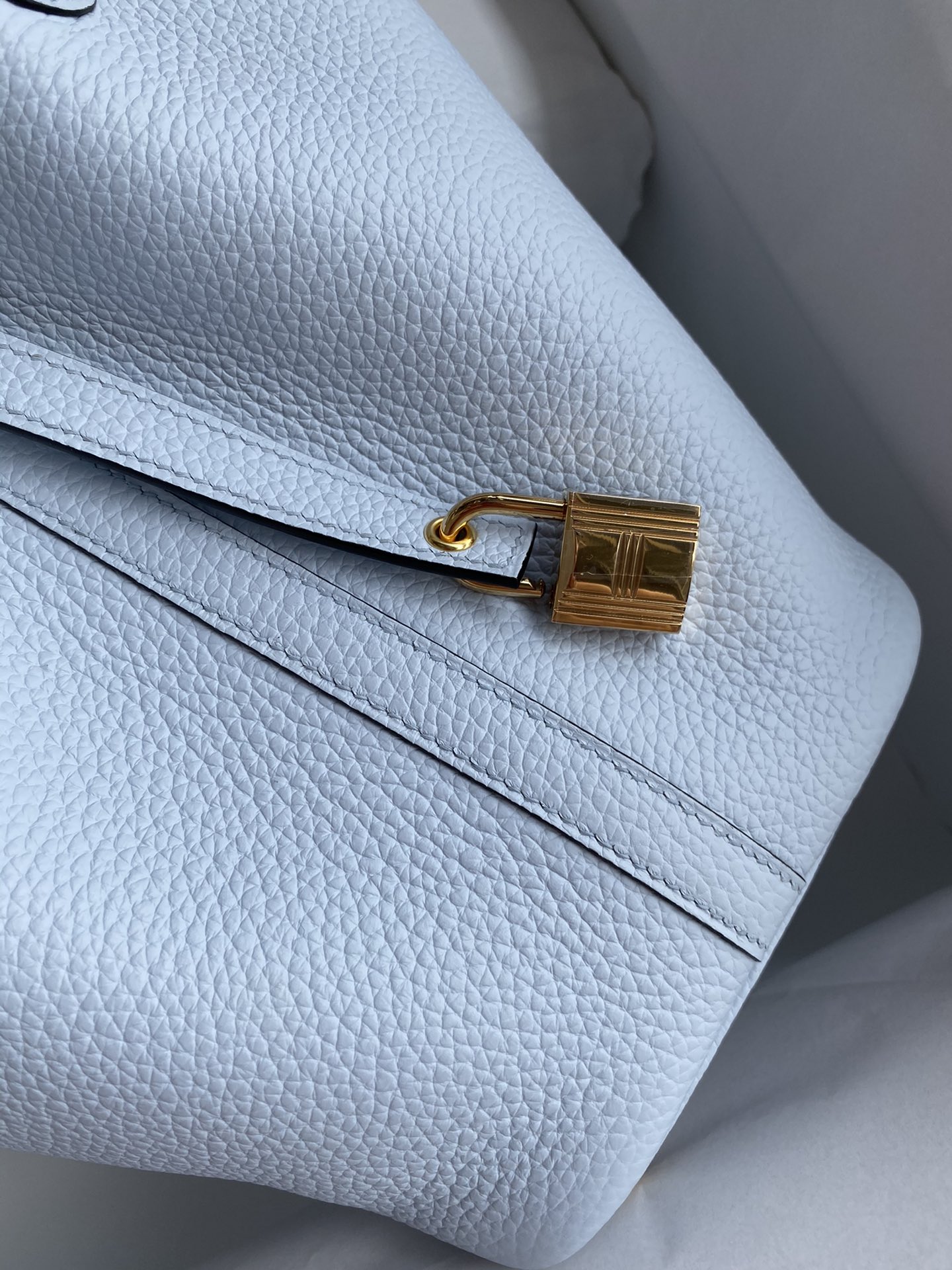 Hermes Picotin Lock 18 Bag In Sky Blue Clemence Leather